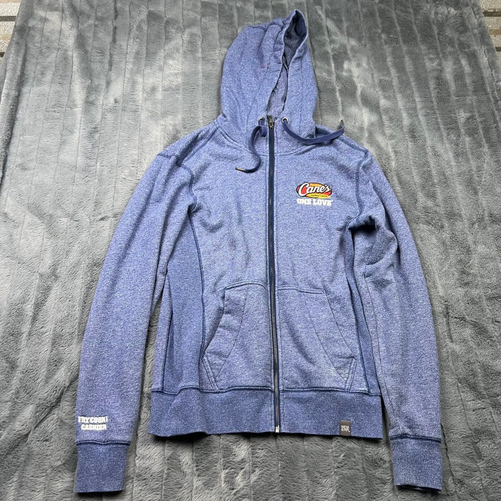 New Era Raising Canes One Love Full Zip Hoodie Blue Heathered Womens Small
